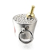 Brass Enamel Champagne Bucket Connector Charms KK-V007-40GP-02-2