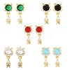 Brass Micro Pave Cubic Zirconia Dangle Stud Earrings EJEW-F405-24G-2