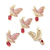 Real 18K Gold Plated Brass Micro Pave Cubic Zirconia Pendants KK-D004-27G-1