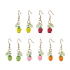 Handmade Glass Seed Beads Apple Dangle Earrings EJEW-MZ00575-2