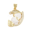 Christmas Brass Micro Pave Cubic Zirconia Enamel Pendants KK-B164-01G-01-1