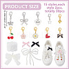 30Pcs 15 Styles Alloy & Resin & Plastic Imitation Pearl Shoes Charms HJEW-HY00121-3
