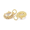 Brass Cubic Zirconia Charms ZIRC-C022-14G-2