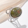 Oval Natural & Synthetic Gemstone Finger Rings RJEW-M062-02P-19-5