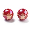 Christmas Theme UV Plating Acrylic Beads OACR-M022-08A-1