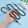 1Pc Black PU Leather Alloy Purse Chains FIND-HS0001-91G-3