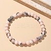 Natural Zebra Jasper Bead Stretch Bracelets BJEW-K212-A-035-5