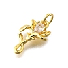 Brass Micro Pave Cubic Zirconia Pendants KK-Z102-04G-02-2