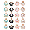 20Pcs 4 Colors Zinc Alloy Enamel Pendants ENAM-FP0001-37-1