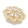 Rack Plating Brass Micro Pave Clear Cubic Zirconia Buttons KK-K293-05G-2