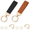 2 Bags 2 Colors PU Leather Keychains KEYC-CL0001-27B-1