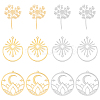12Pcs 6 Style 201 Stainless Steel Pendants STAS-DC0014-35-1