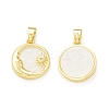 Rack Plating Brass Micro Pave Clear Cubic Zirconia Pendants KK-C011-27G-1