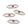 Brass Micro Pave Clear Cubic Zirconia Connector Charms KK-E068-VB403-2-3