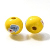 Valentine's Day Element Printed Wood Beads WOOD-R002-01-24-2