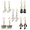 Golden Alloy Enamel Dangle Earrings for Women X-EJEW-JE05657-1