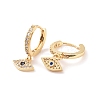 Midnight Blue Cubic Zirconia Horse Eye Dangle Hoop Earrings EJEW-C039-01G-2