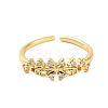 Brass Pave Cubic Zirconia Cuff Rings RJEW-U012-03G-01-2