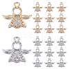 20Pcs 2 Colors Rack Plating Brass Micro Pave Clear Cubic Zirconia Charms KK-PH0009-43-1