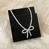 Resin Pearl Beaed Bowknot Pendant Necklaces for Women NJEW-K386-02A-P-1
