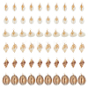 60Pcs 6 Style Natural Shell Pendants PALLOY-ME00019-1