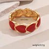 Classic Heart Alloy Enamel Hinged Bangles for Women EM9896-1-2
