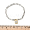 Brass Oval Charms Bracelets BJEW-B148-03A-03-5