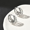 Hollow Triangle Brass Micro Pave Clear Cubic Zirconia Hoop Earrings EJEW-G452-04P-1