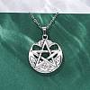 Viking Pentagram 304 Stainless Steel Pendant Necklaces NJEW-M096-01P-4