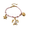 Ocean Theme 304 Stainless Steel Charm Bracelets for Women BJEW-Z142-02G-2