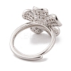 Brass Micro Pave Cubic Zirconia Rings KK-K367-09P-3