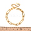 304 Stainless Steel Paperclip Chain Bracelets for Women BJEW-Z128-01G-03-5