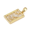 Brass Clear Rhinestone Pendants KK-M002-01G-2