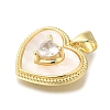 Brass Micro Pave Cubic Zirconia Pendants KK-R002-10G-2
