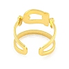 304 Stainless Steel Horseshoe Open Cuff Rings for Women RJEW-G321-14G-3