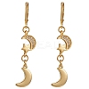 Clear Cubic Zirconia Moon and Star Dangle Leverback Earrings EJEW-SW00011-09-1