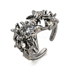 Star Zinc Alloy Open Cuff Ring RJEW-Z048-01B-04-1