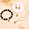 5Pcs Brass Micro Pave Clear & Green Cubic Zirconia Pendants ZIRC-SZ0003-16-4