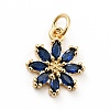 Rack Plating Brass Micro Pave Cubic Zirconia Charms X-ZIRC-F129-34C-G-1