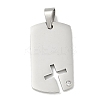 304 Stainless Steel Rhinestone Stamping Blank Tag Pendants STAS-G346-16P-1