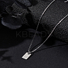 1Pc Stainless Steel Letter Rectangle Pendant Necklaces NJEW-LP0001-34B-P-3