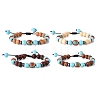 Wooden Braided Bead Bracelets Sets BJEW-JB09066-1