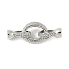 Brass Micro Pave Clear Cubic Zirconia Fold Over Clasps KK-M326-01P-1