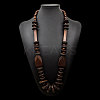 Boho Wood & Coconut Geometric Disc Graduated Beaded Necklaces for Women WGCD52C-01-2