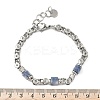 Natural Blue Spot Jasper Link Chain Bracelets for Women BJEW-Z148-06P-05-3