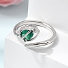 Brass Micro Pave Cubic Zirconia Cuff Open Rings for Women RJEW-L343-01P-03-3