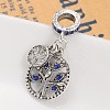 Ring with Tree Alloy Rhinestone European Dangle Charms MPDL-M052-02-2