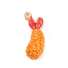 Fried Shrimp Alloy Enamel Pendants ENAM-P264-01E-G-2
