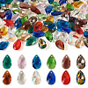 100Pcs Faceted Teardrop Glass Pendants GLAA-KS0001-11-1