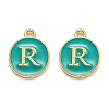 Golden Plated Alloy Enamel Charms X-ENAM-Q437-15R-1